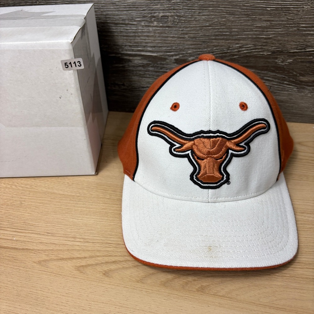Texas Longhorns Hat Cap Fitted Small White Orange Football Zephyr - Picture 9 of 9